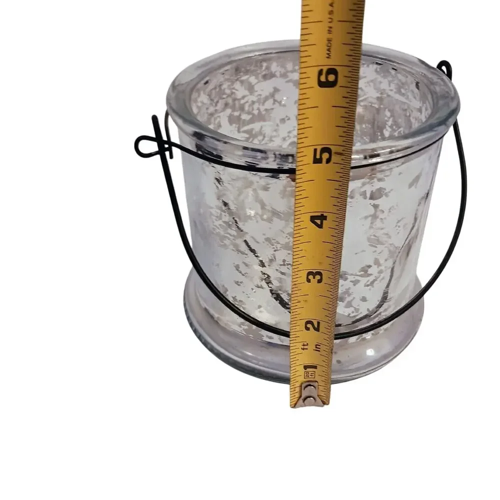 Silver‎ Leaf Candle  Holder Canister 5